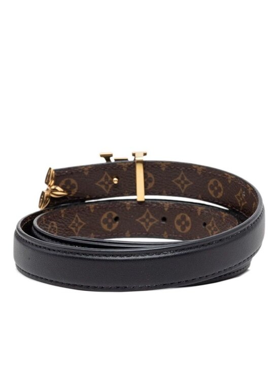 Louis Vuitton Pretty LV Reversible Belt Black Brown Leather